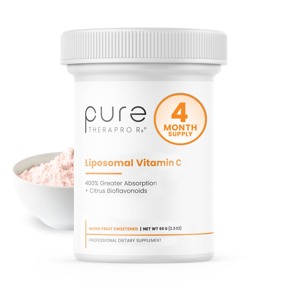 Pure Therapro Rx liposomal Vitamin C powder bottle ready for daily mix