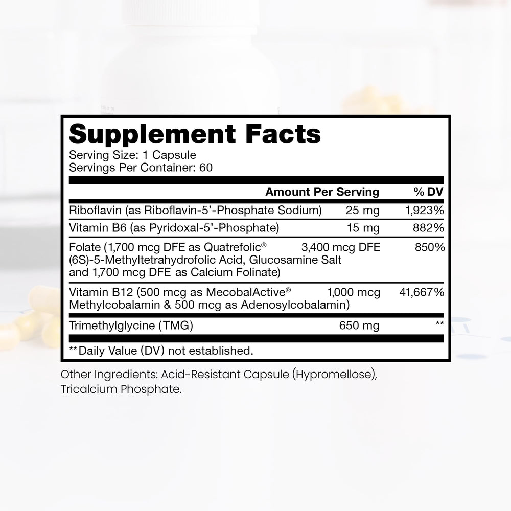 Pure Therapro Rx Methyl B Complete capsules for easy daily intake.