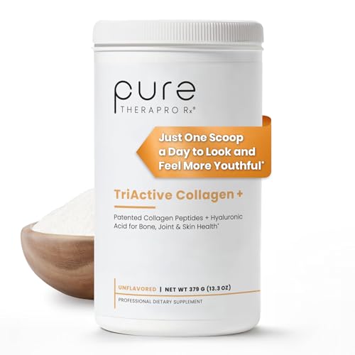 Pure Therapro Rx TriActive Collagen Plus bottle-front showcases unflavored formula for daily beauty support.