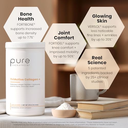 Unflavored powder from Pure Therapro Rx TriActive Collagen Plus blends seamlessly into drinks.