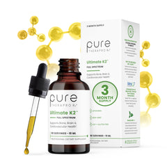 Pure Therapro Rx Ultimate K2 bottle with liposomal dropper.