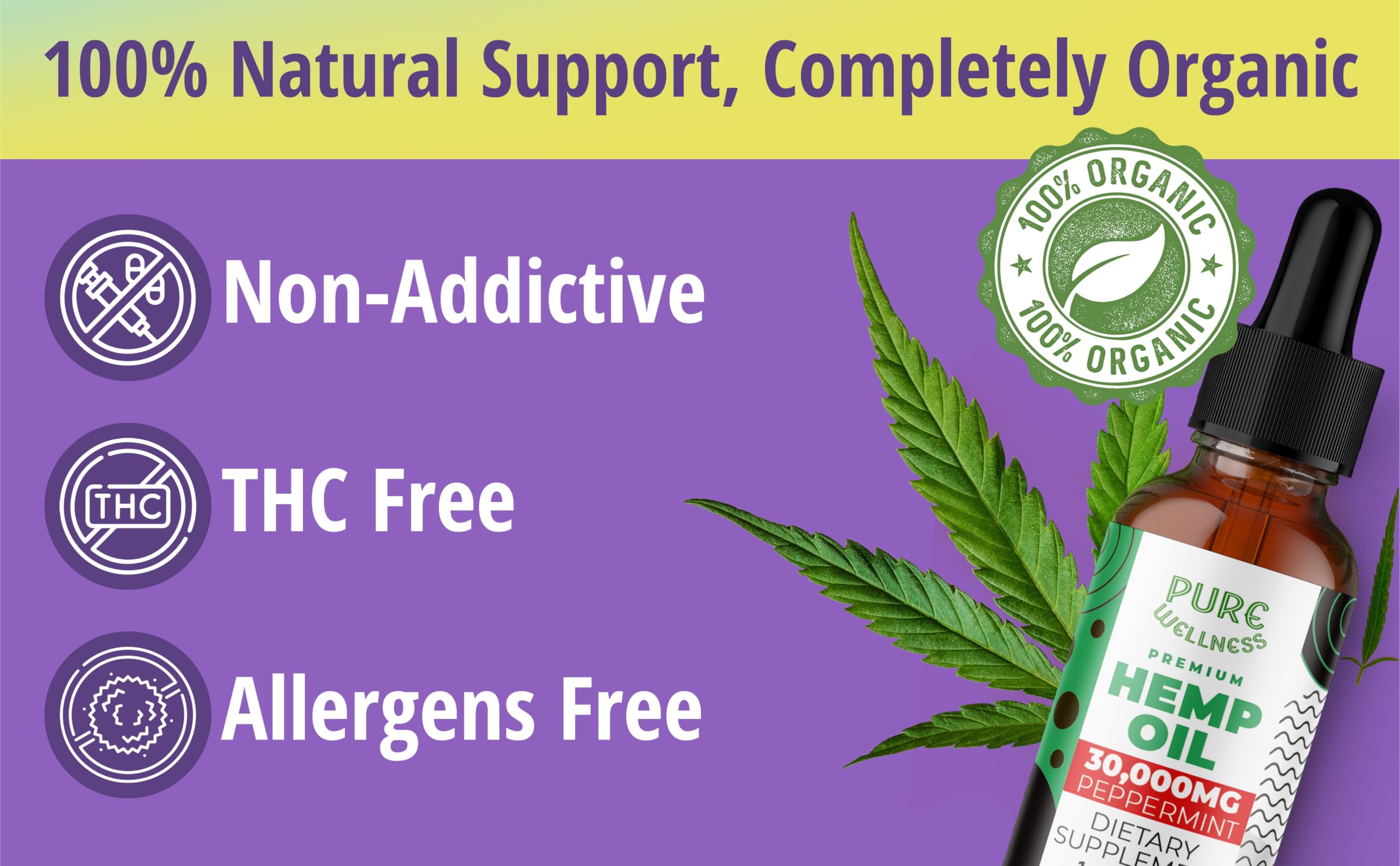Pure Wellness peppermint flavor hemp oil drops for a refreshing daily routine