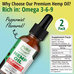 Pure Wellness label close-up highlighting organic hemp source