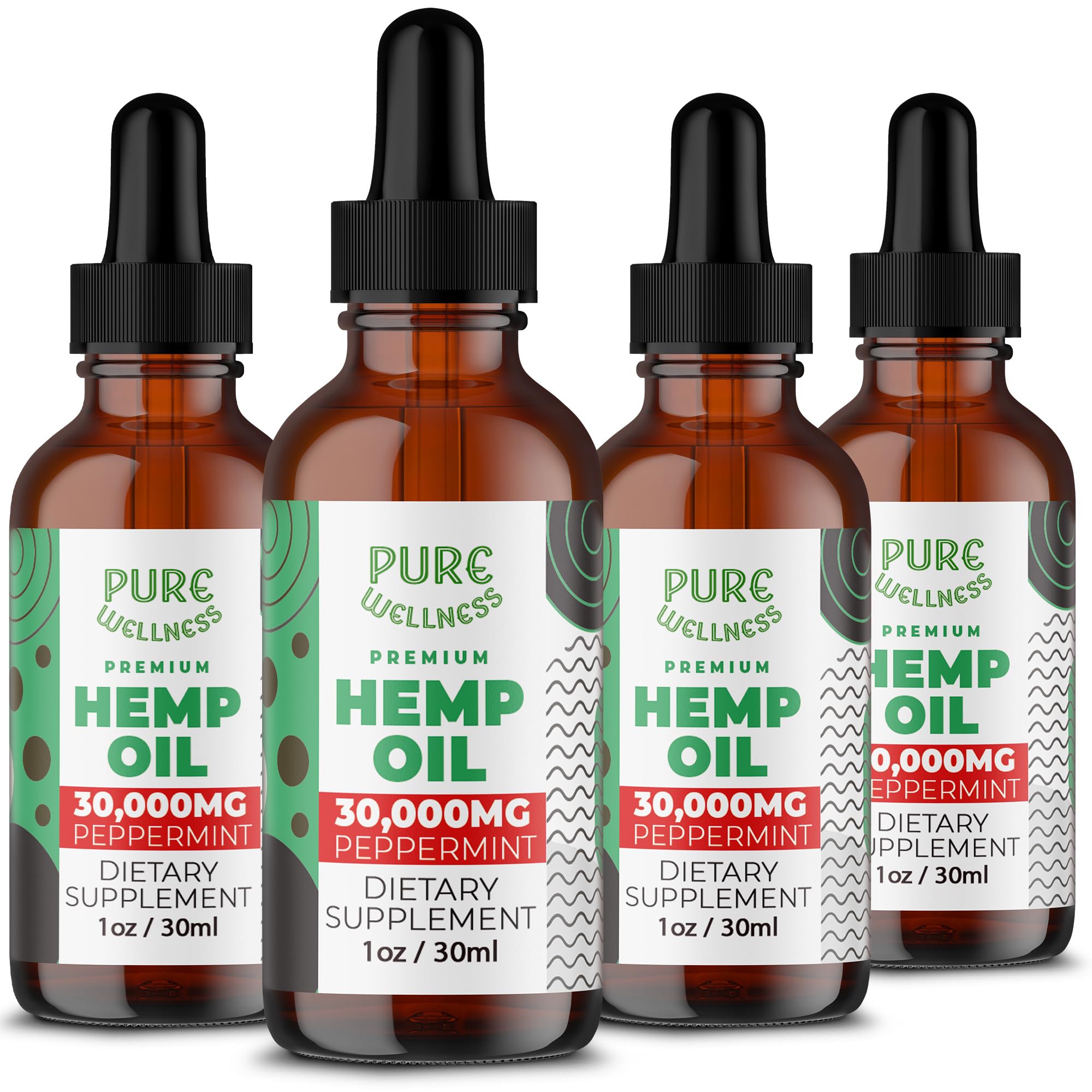 Pure Wellness hemp seed oil bottle pour for easy dosing