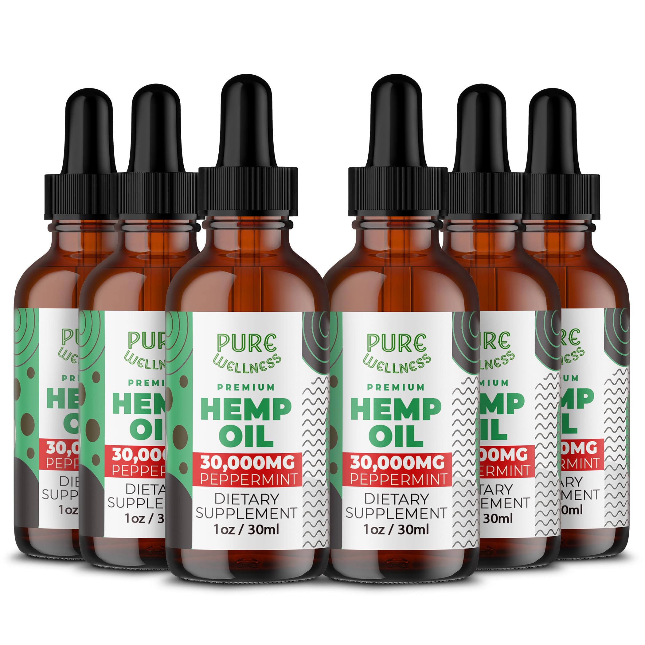 Pure Wellness Organic Hemp Seed Oil bottle showing 6 oz size for daily use and routine