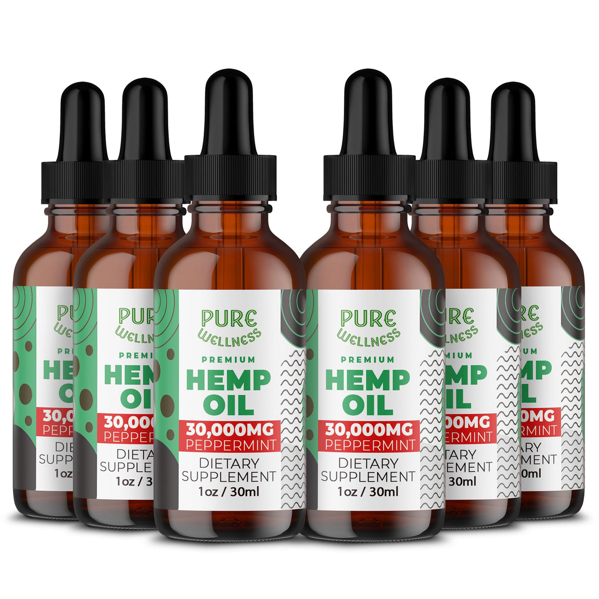 Pure Wellness Organic Hemp Seed Oil bottle showing 6 oz size for daily use and routine