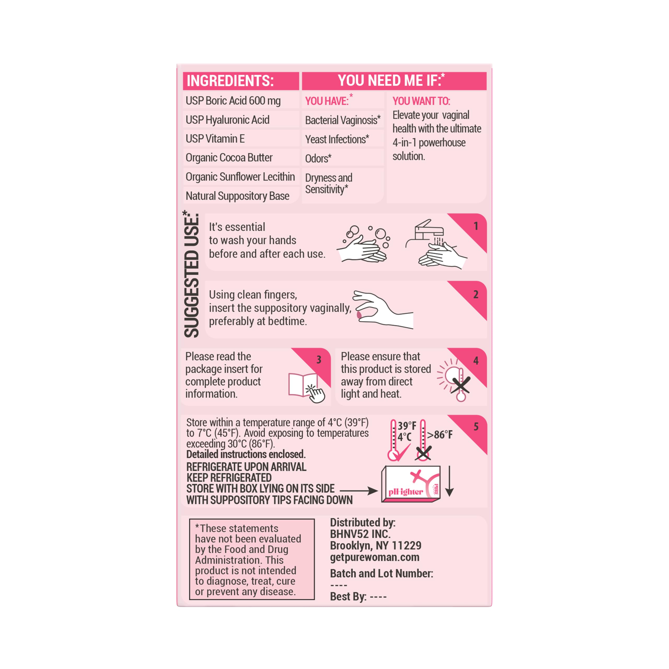 PURE WOMAN hyaluronic acid-enhanced formula for vaginal hydration and comfort.