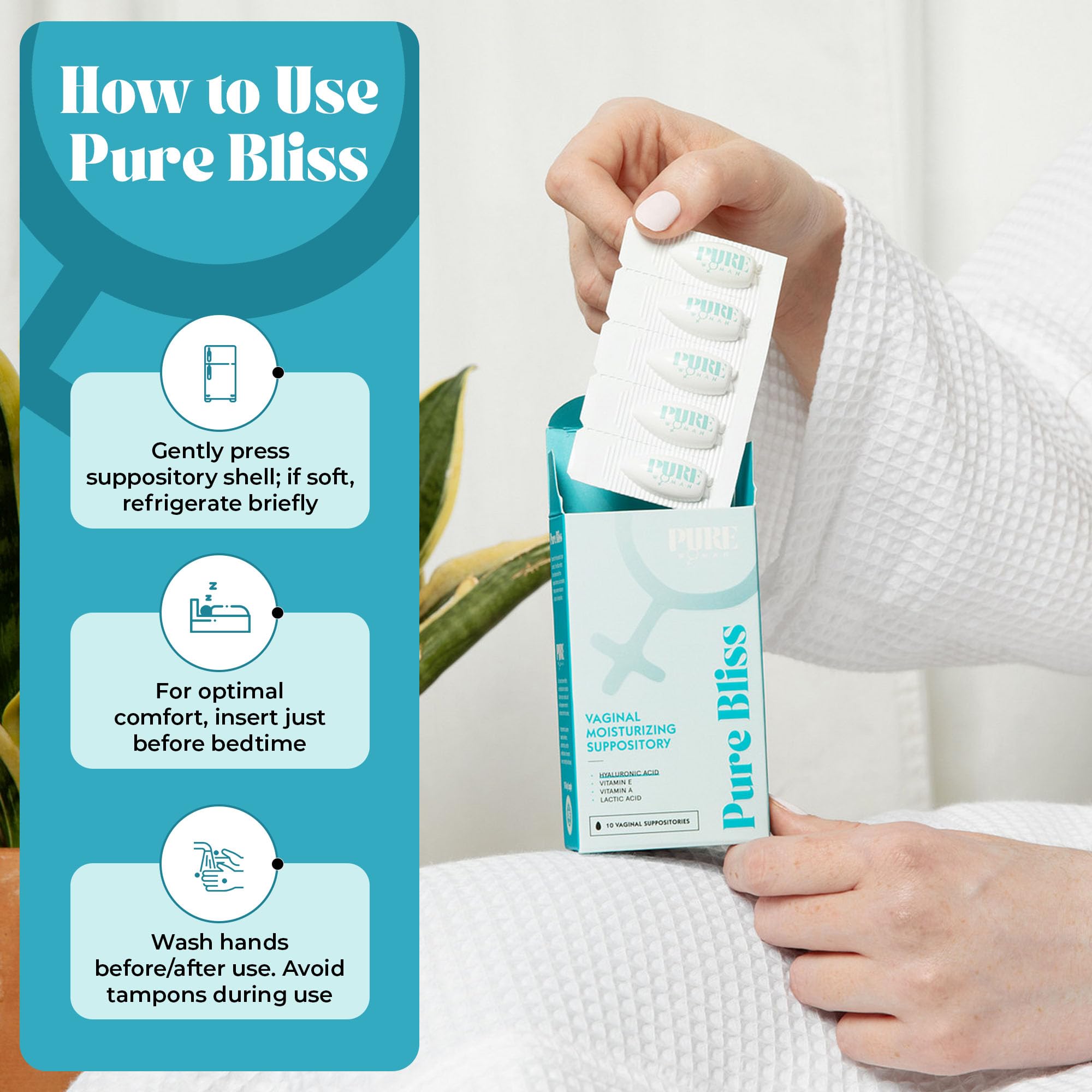 Pure Woman Nighttime application setup for pre-bed routine