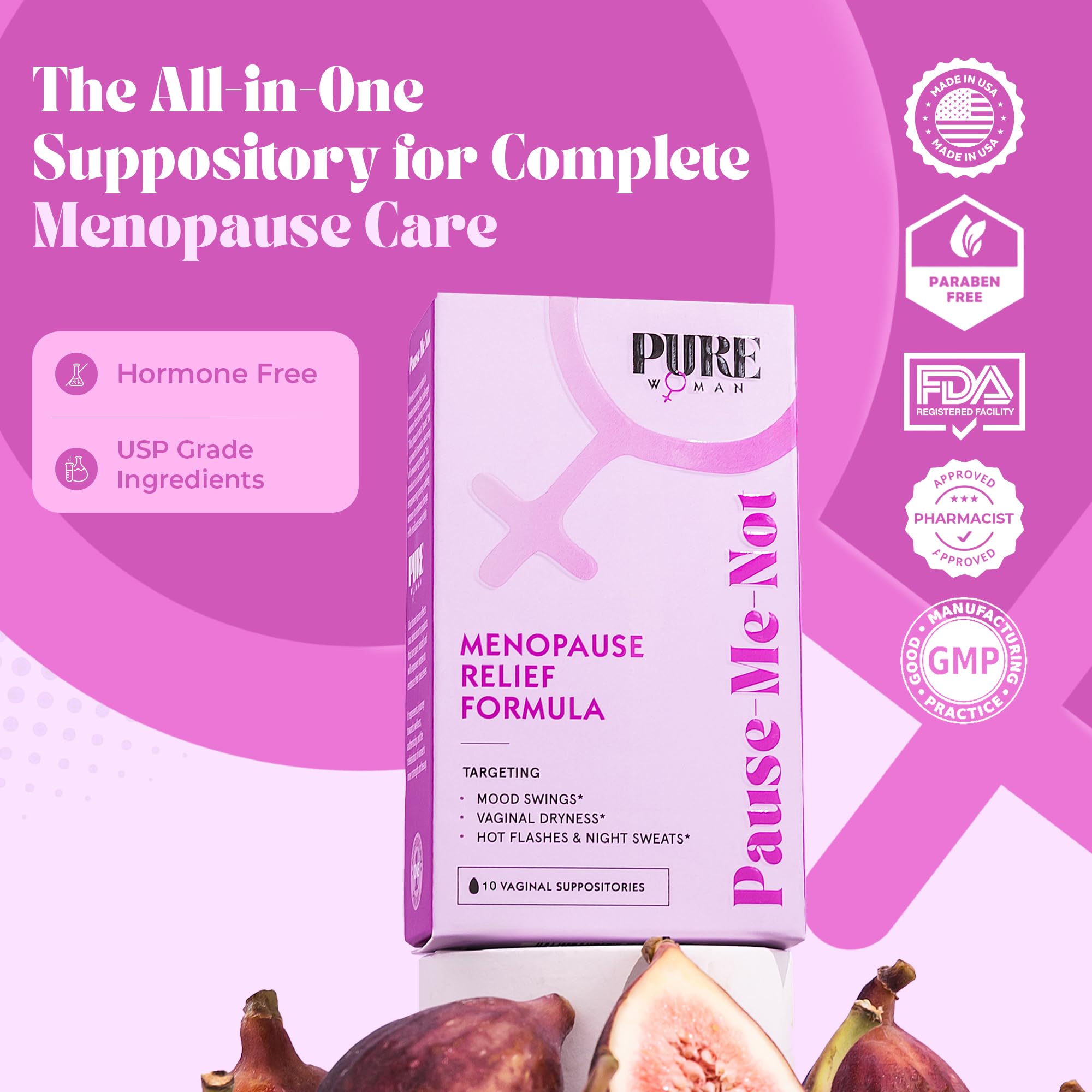 Pure Woman Pause-Me-Not blister-pack ready for quick insertion.