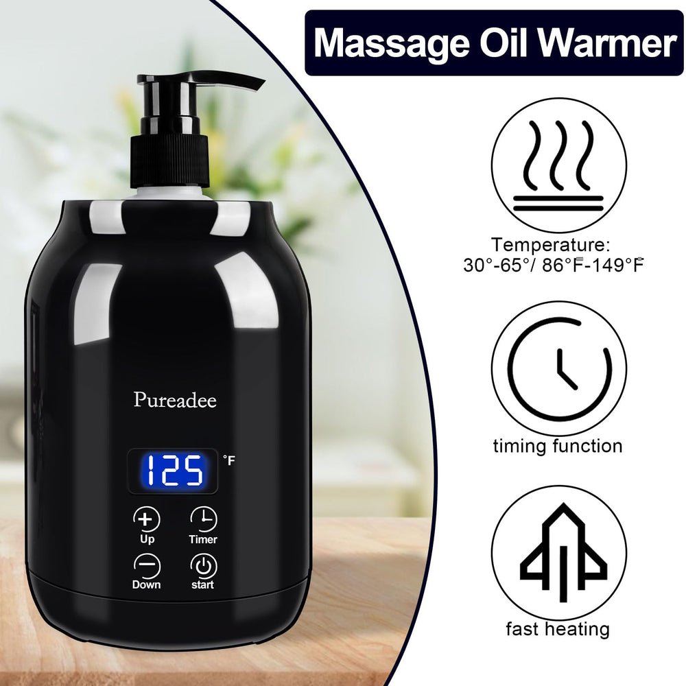 Pureadee massage oil warmer with LED screen for precise temperature control