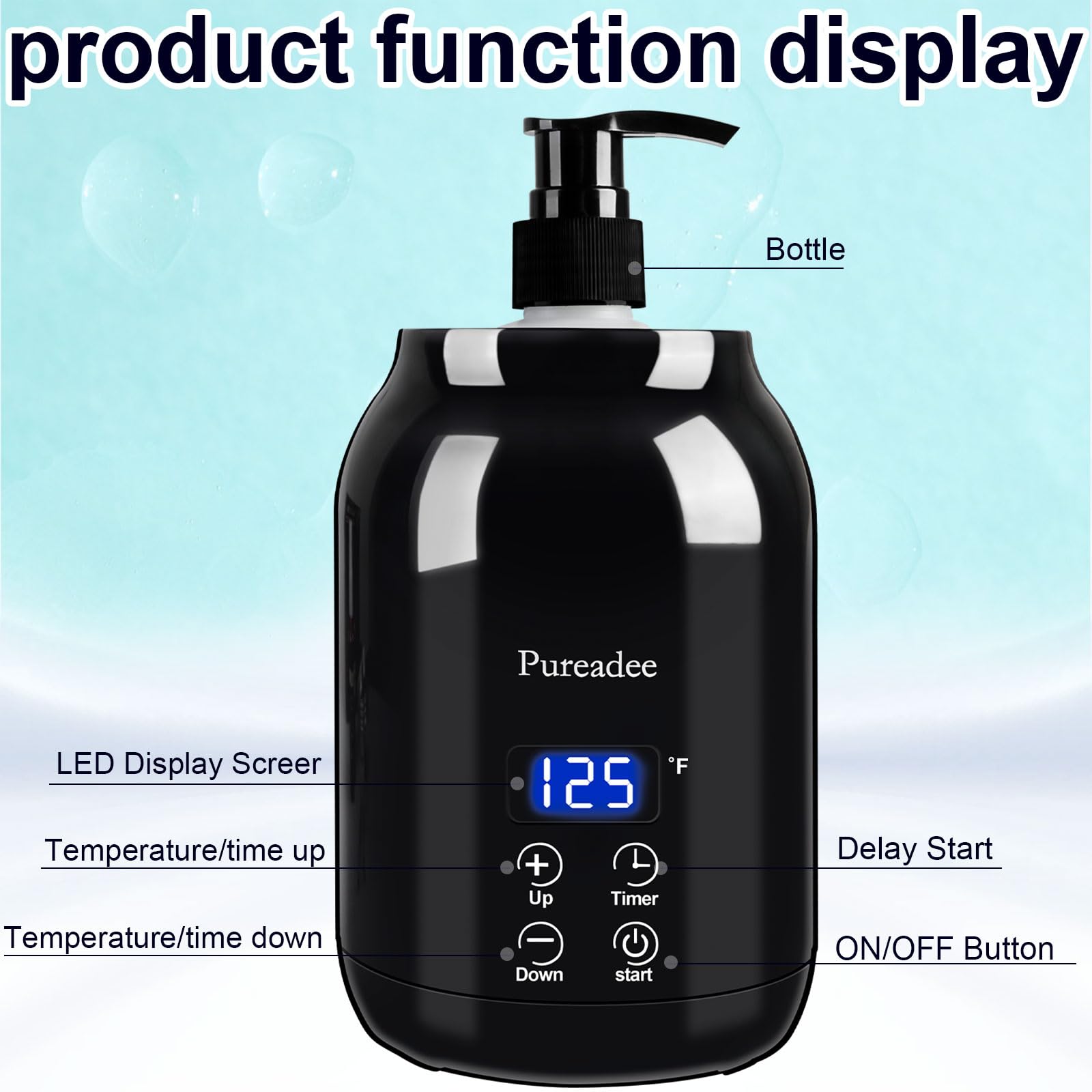Pureadee massage oil warmer in a spa setting suggesting professional warmth