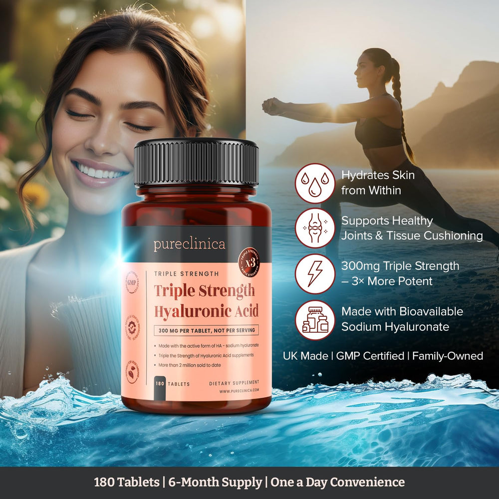 PureClinica hyaluronic acid dosage illustration for easy daily intake.