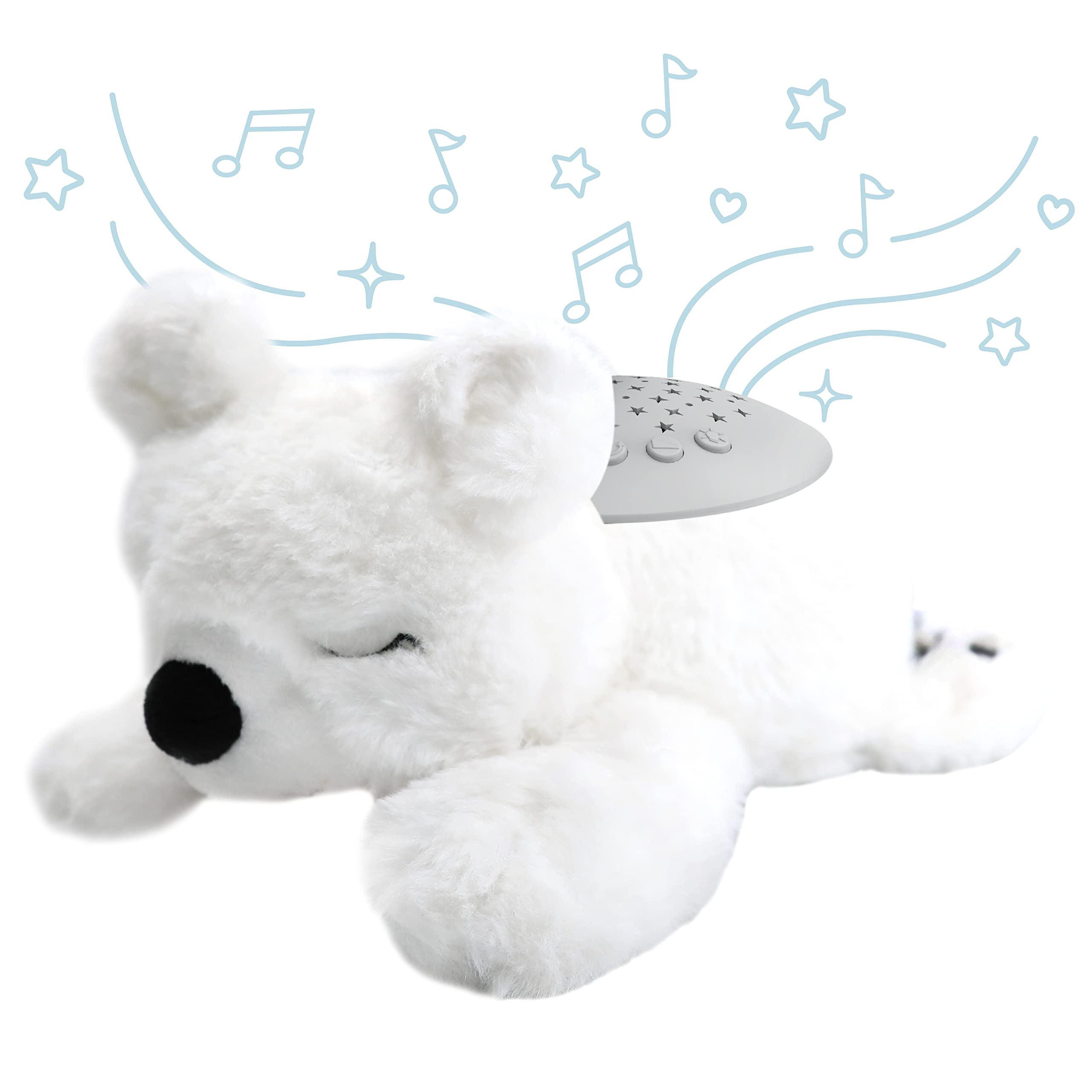 PureEnrichment PureBaby polar bear plush offers a cozy bedtime companion for calming routines.