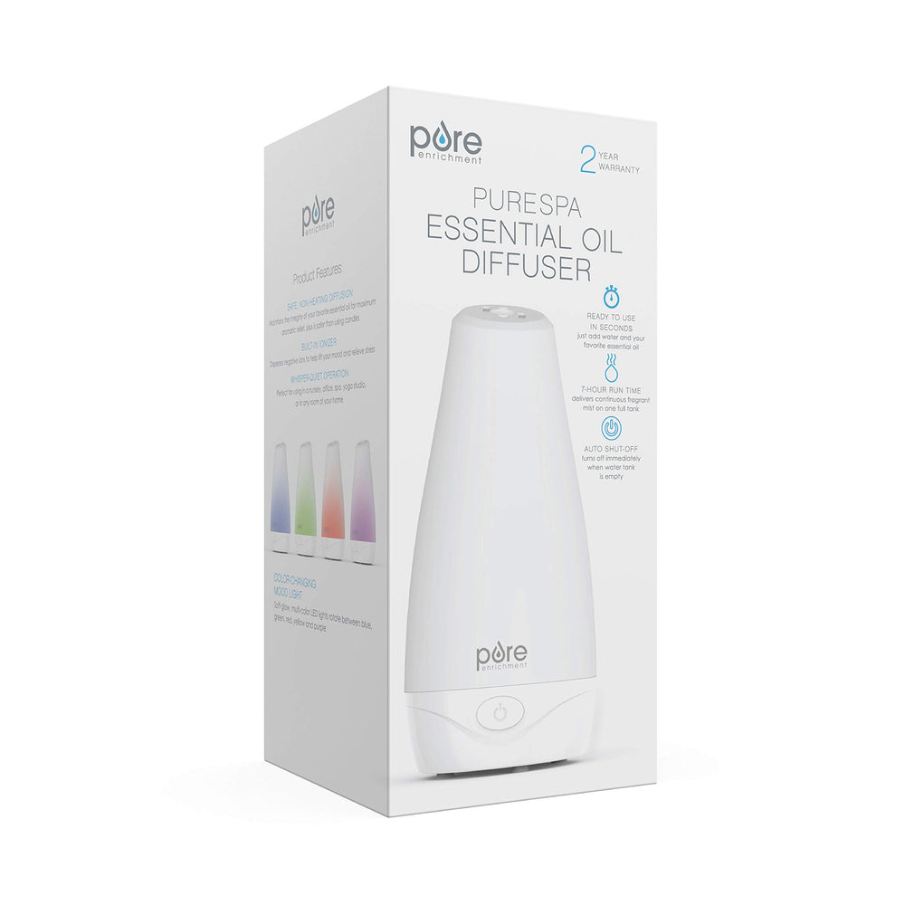 Pure Enrichment PureSpa packaging showing included accessories for easy setup.
