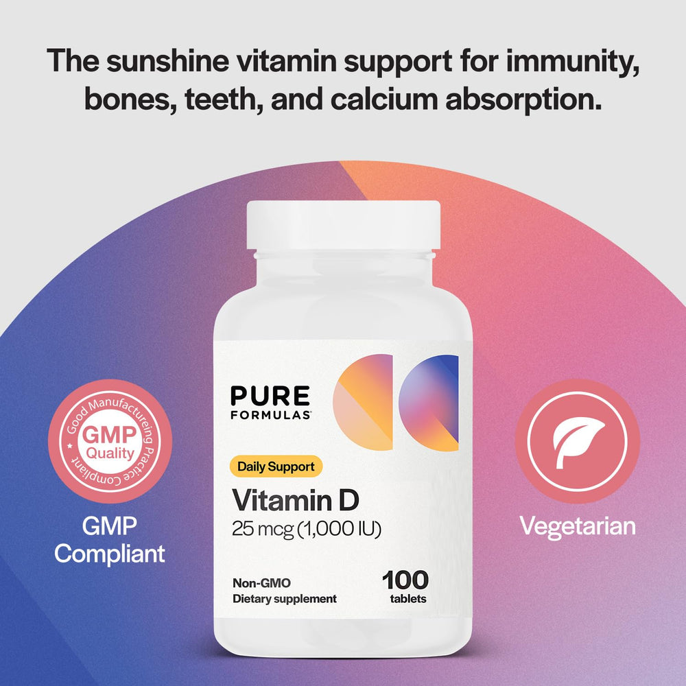 Packaging image highlighting non-GMO, high-potency Vitamin D3 quality