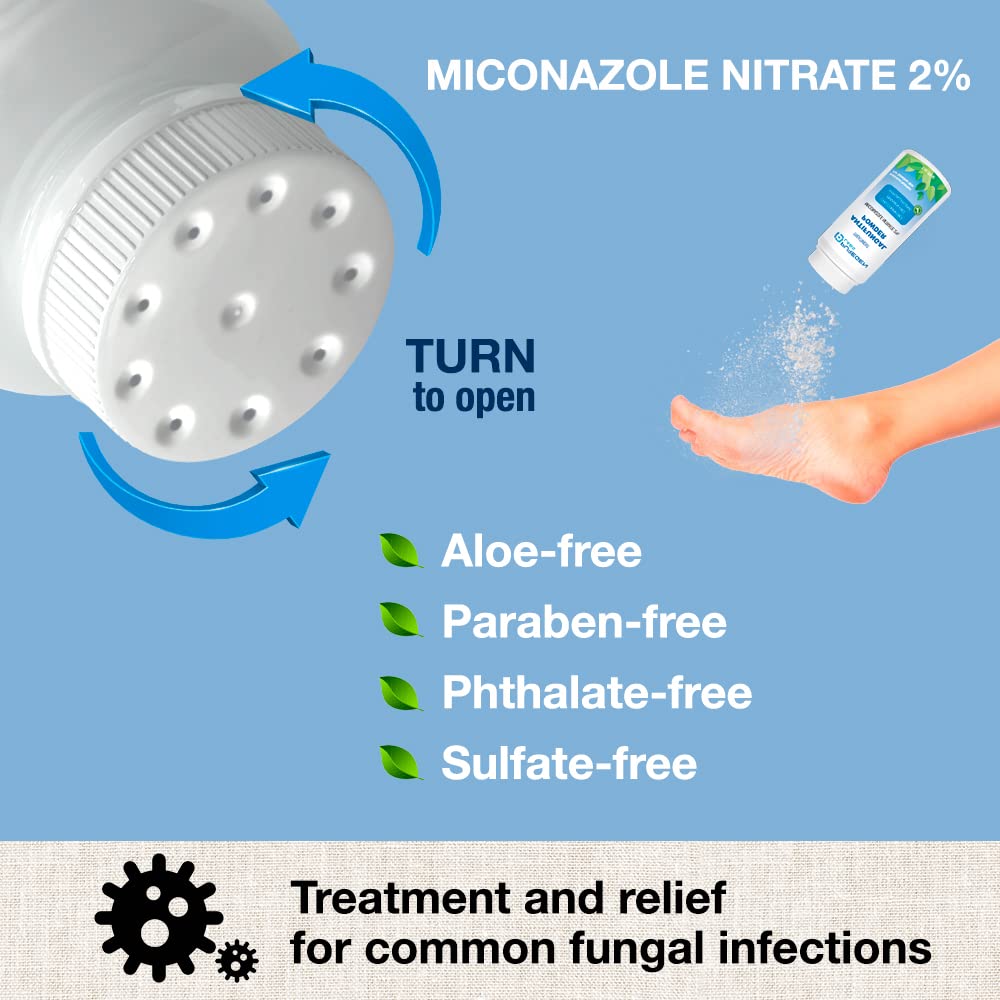 Talc-free label highlighting product safety and external-use guidance