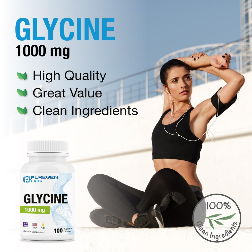 Non-GMO and GMP badge on Glycine bottle