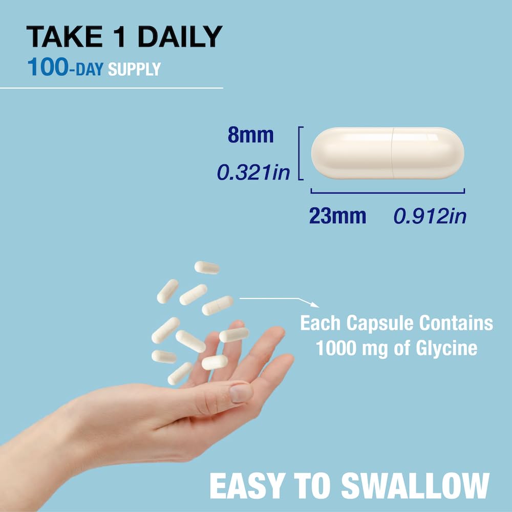 Suggested-use card for Glycine shows 1 capsule daily option