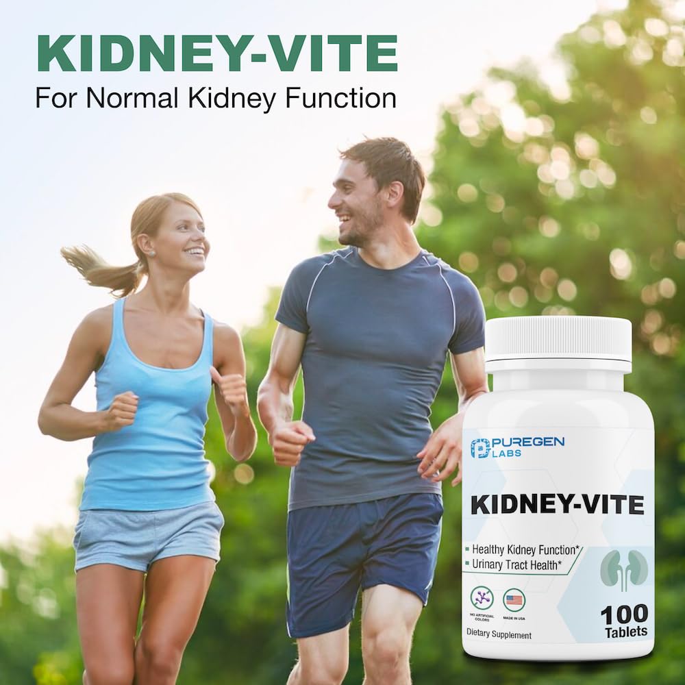 Puregen Labs Kidney-Vite box packaging showcases USA-made GMP quality