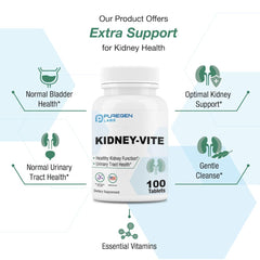 Puregen Labs Kidney-Vite label detail reveals vitamin blend for renal function