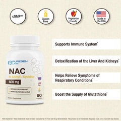 Puregen Labs NAC packaging front emphasizes product details and quality.