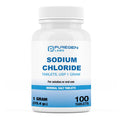 Puregen Labs Sodium Chloride Tablets 1 g – 100 Count | Electrolyte Replenisher, Made in USA