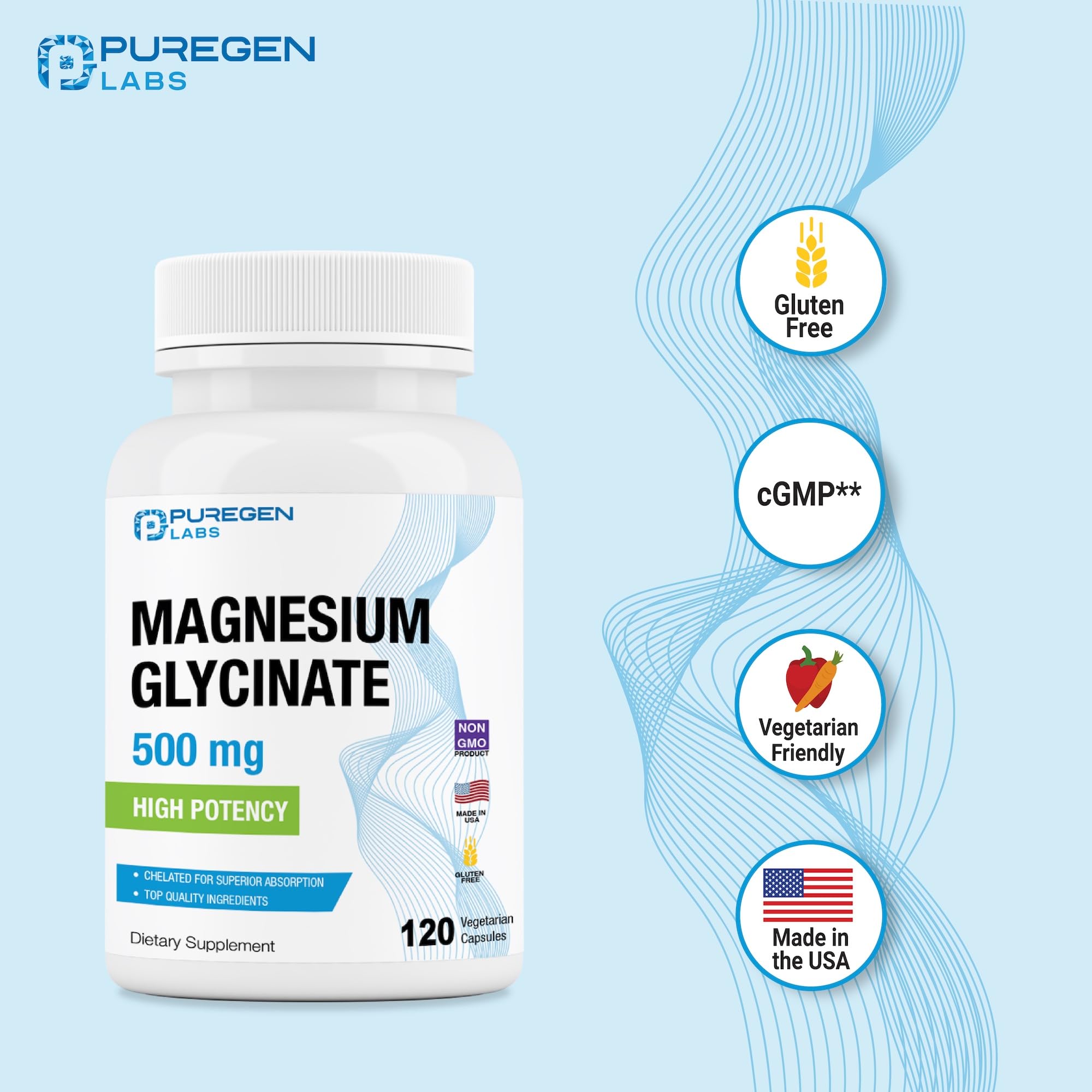 Puregen supplement packaging and display tray for easy storage.