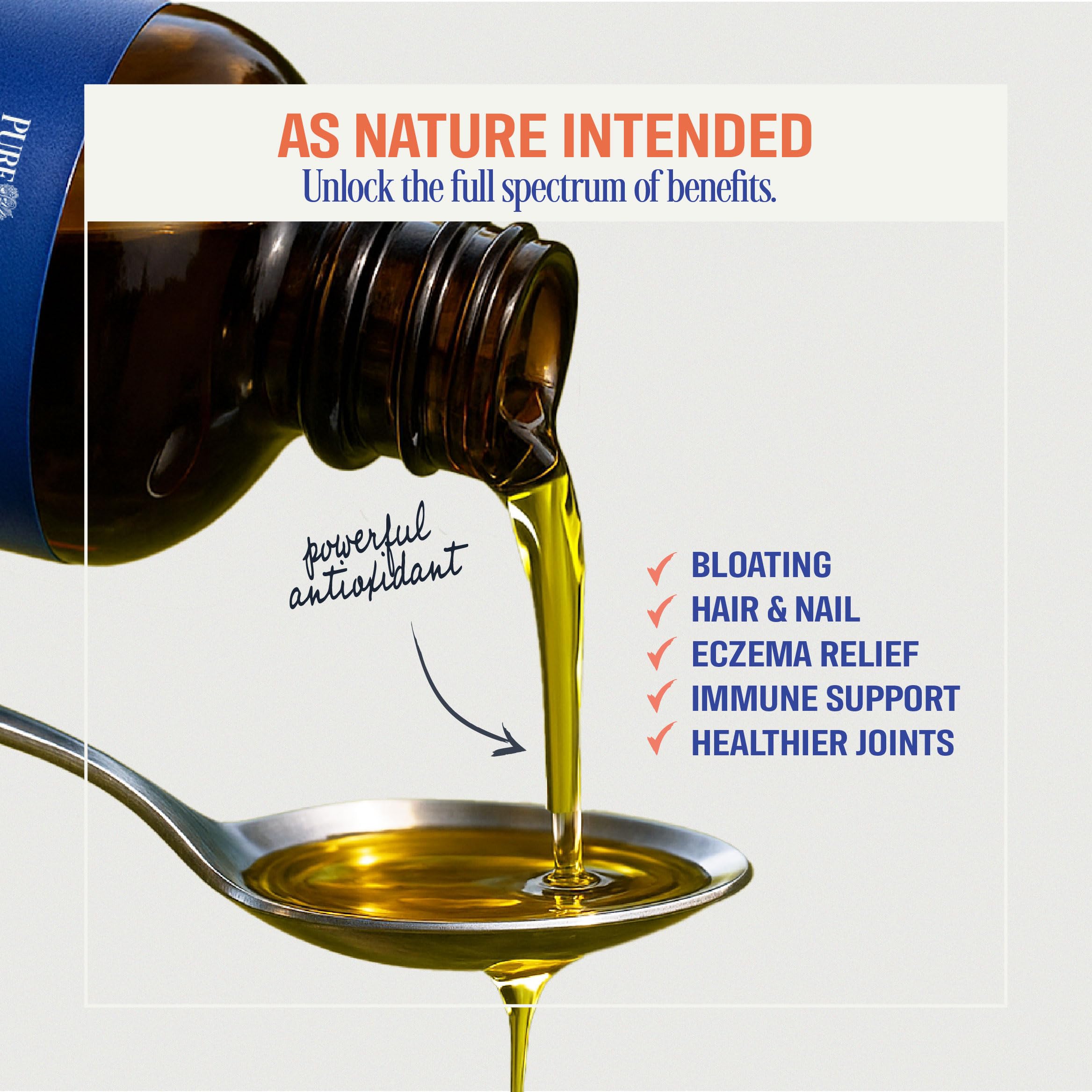 PureGood Organic Black Seed Oil for digestion—illustrates potential comfort after meals.