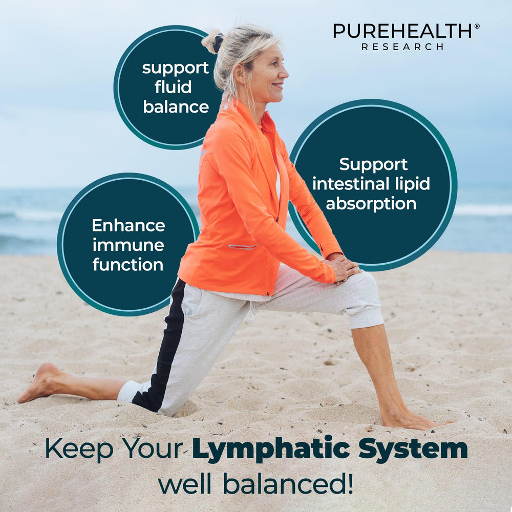 PureHealth Research Lymph System Support burdock ingredient label for comfort support.