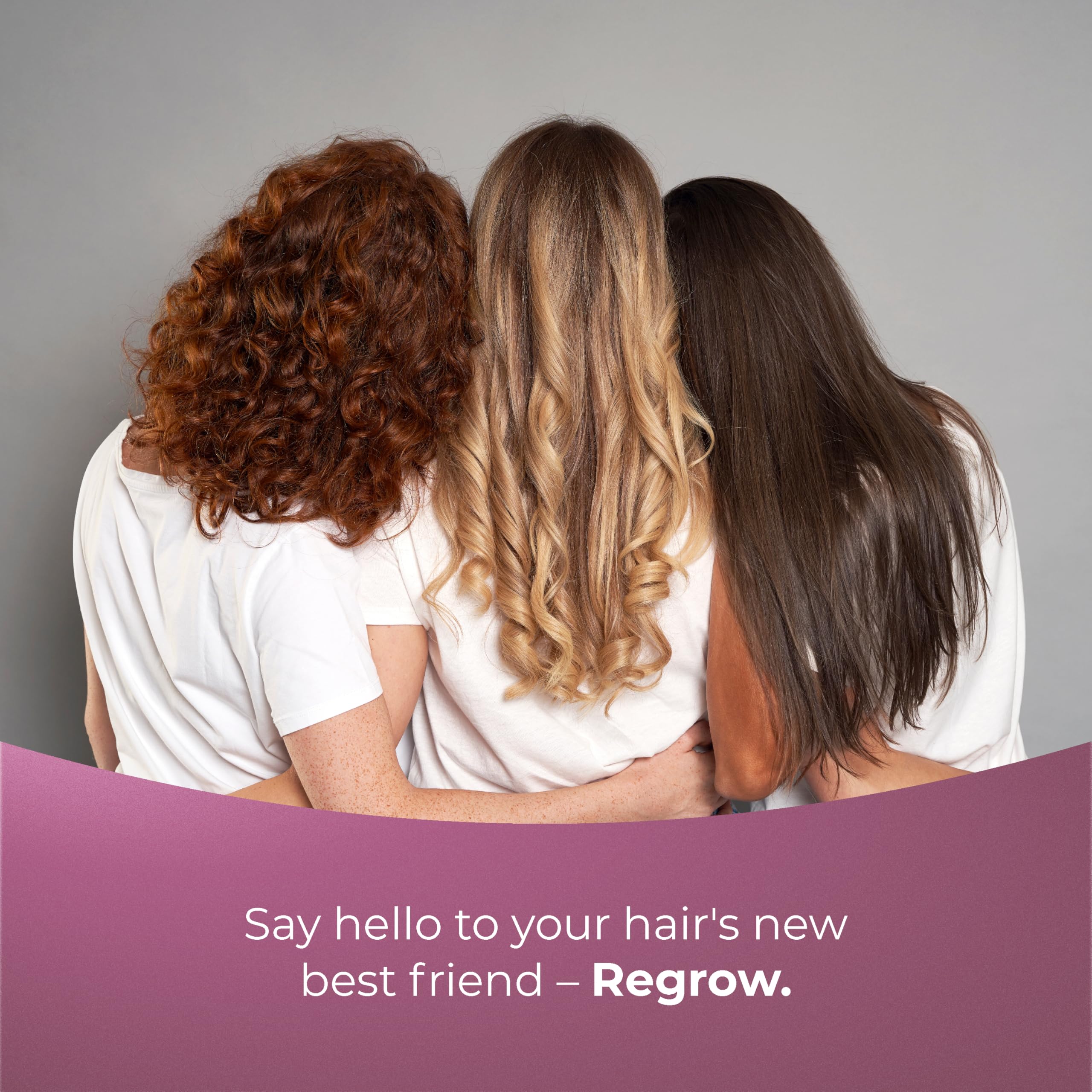 Healthy-looking hair visual hinting thicker appearance with ReGrow use.