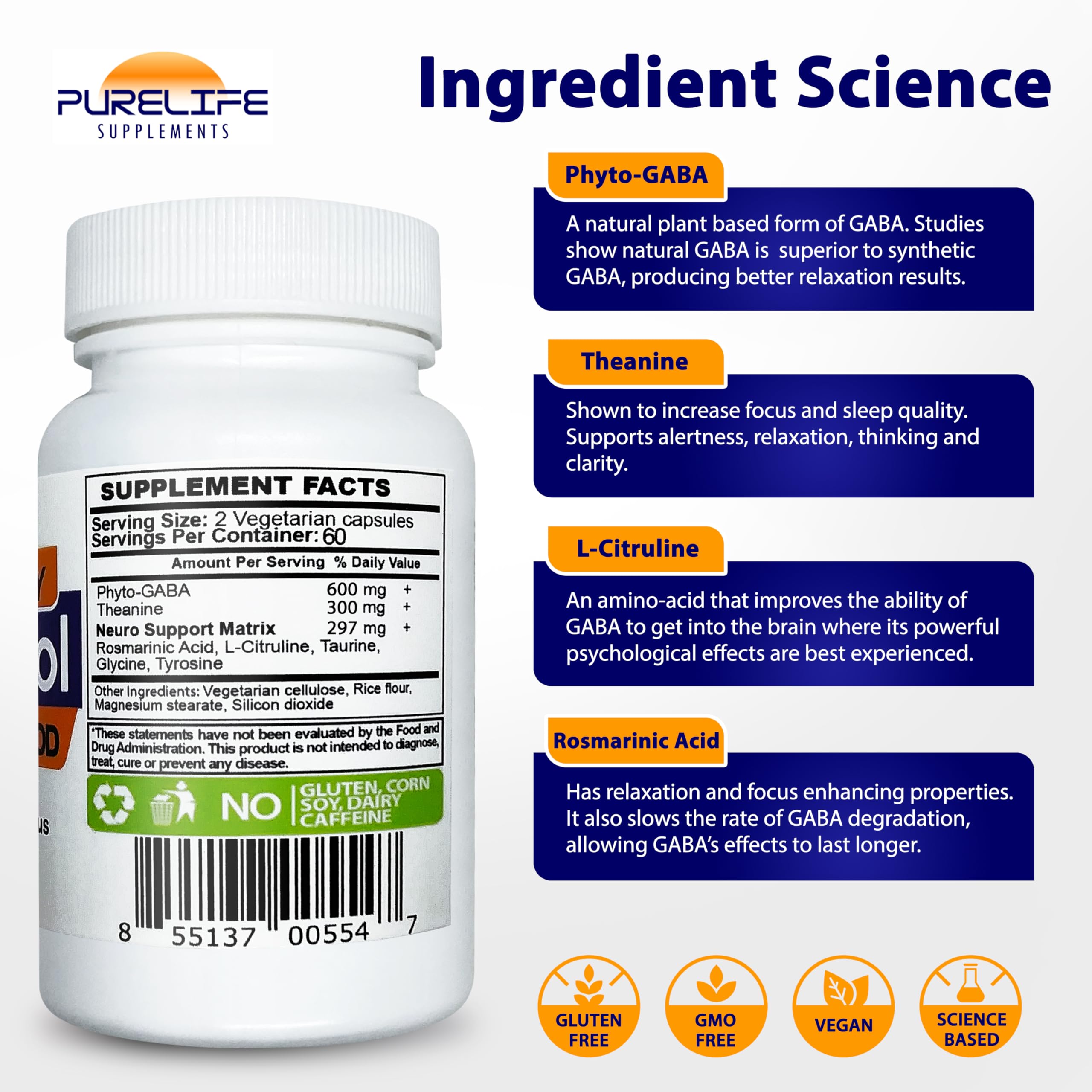 PureLife Gabatrol Daily beside tea during evening unwind