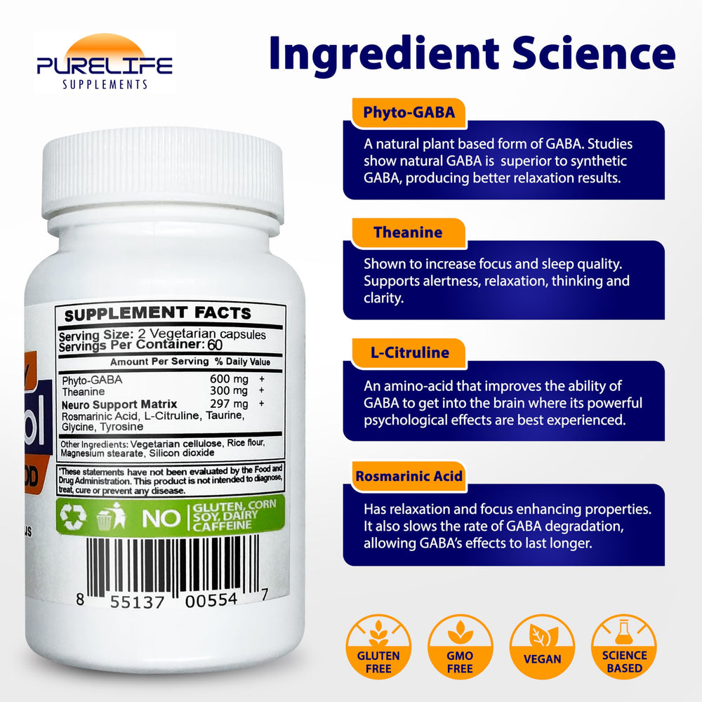 PureLife Gabatrol Daily beside tea during evening unwind