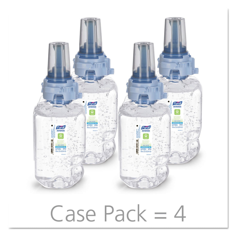 Display of Purell 700 ml refills in a four-pack for offices