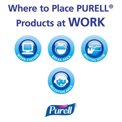 Purell sanitizer being dispensed from a pump for clean hands between tasks
