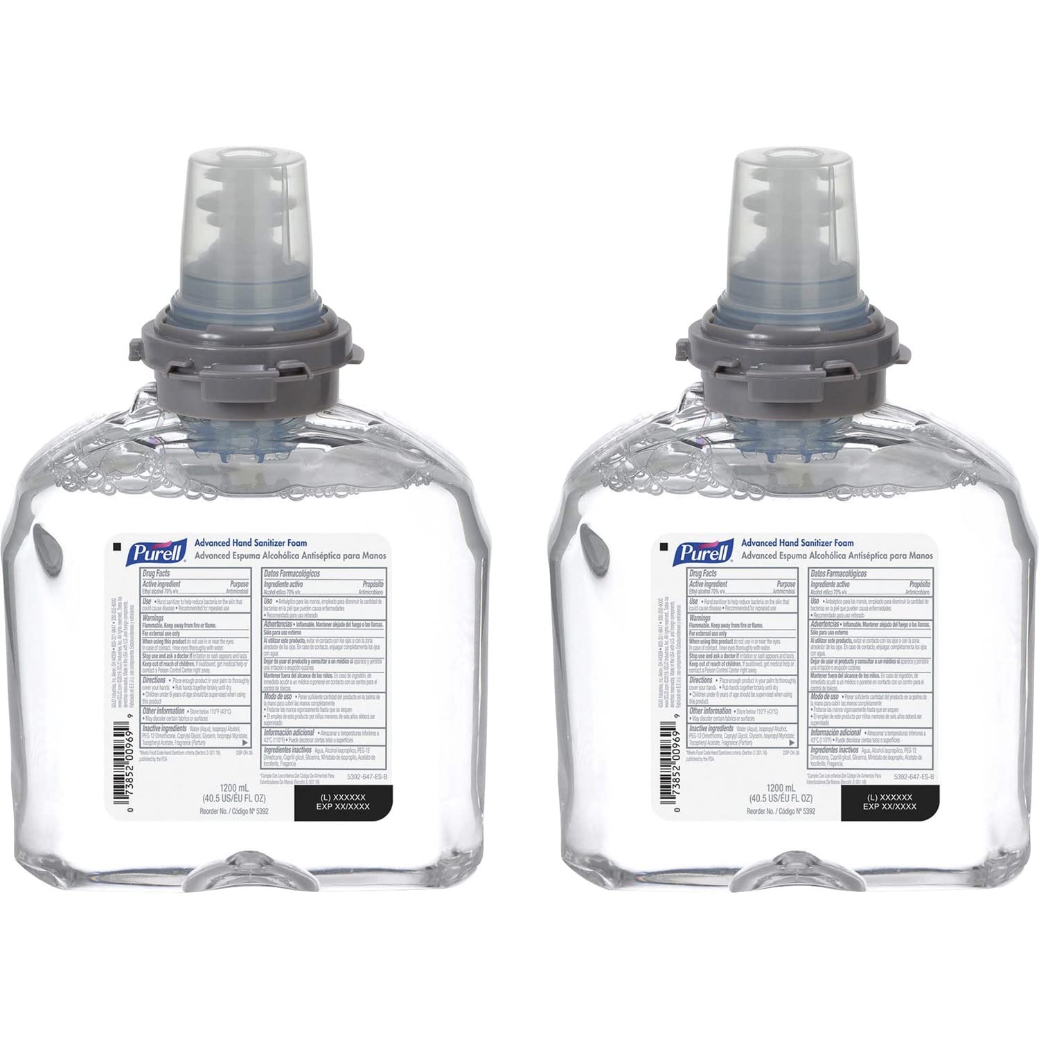 Purell Advanced Hand Sanitizer Foam 1200 ml bottle for fast germ protection with skin care.