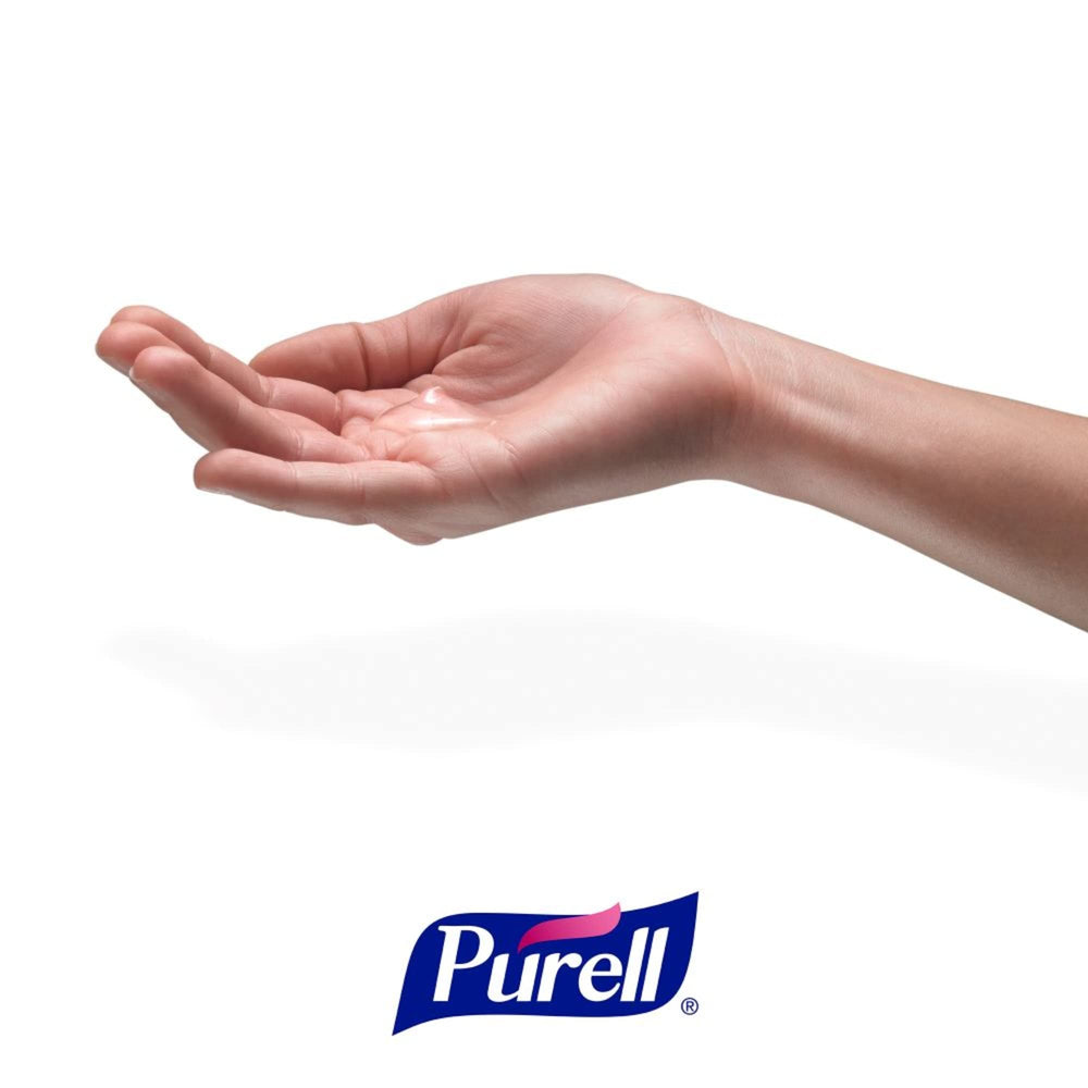 Purell Advanced Hand Sanitizer moisturizing formula with Vitamin E for soft hands.