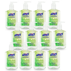 Purell Advanced Hand Sanitizer Naturals 8oz pump bottle for quick germ-fighting on the go.