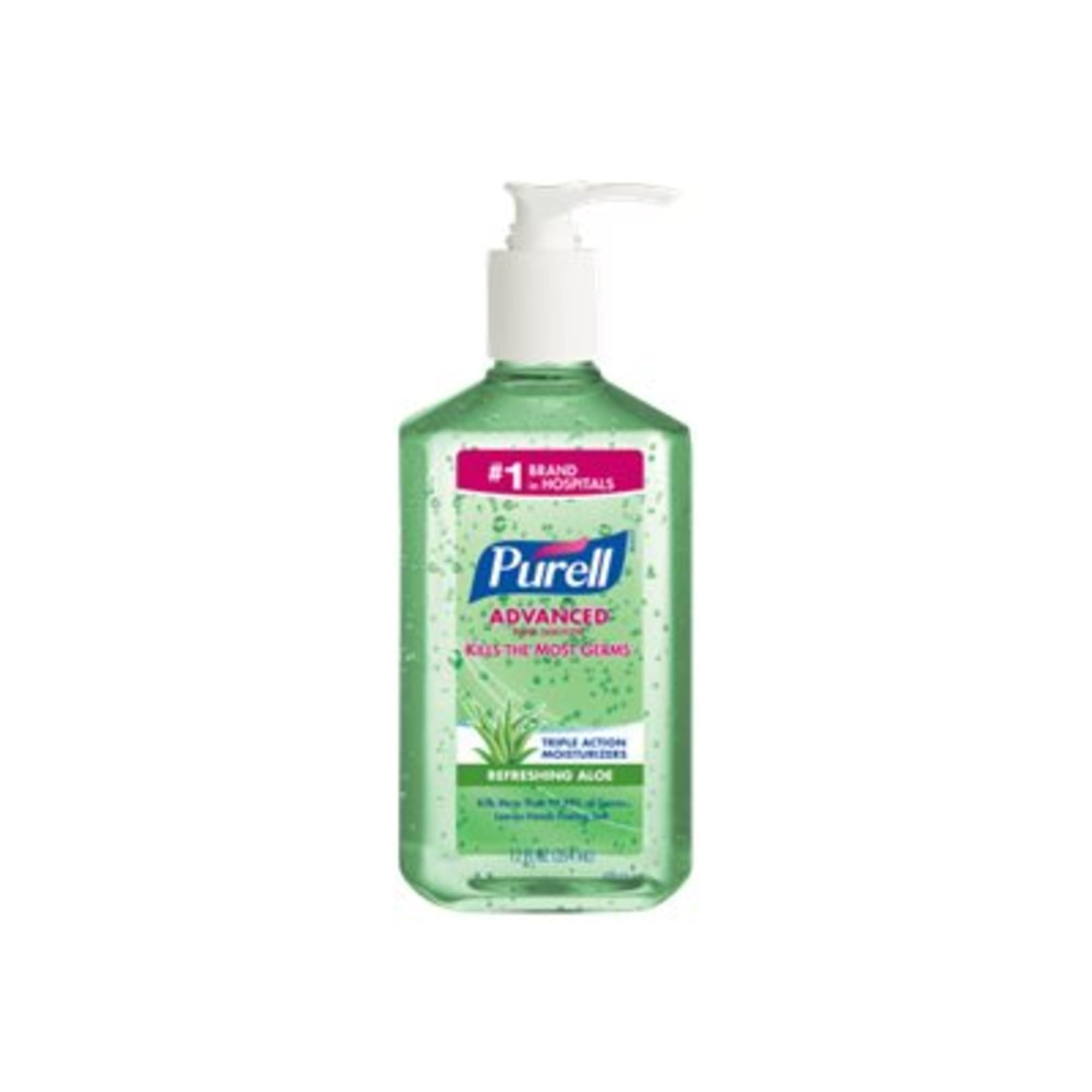 Purell bottle on office reception counter for easy access