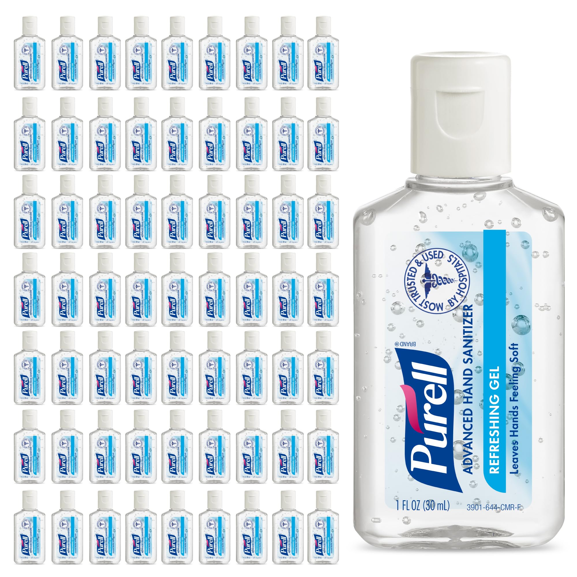 Purell Advanced Hand Sanitizer Refreshing Gel 1oz bottle with flip-cap for on-the-go protection