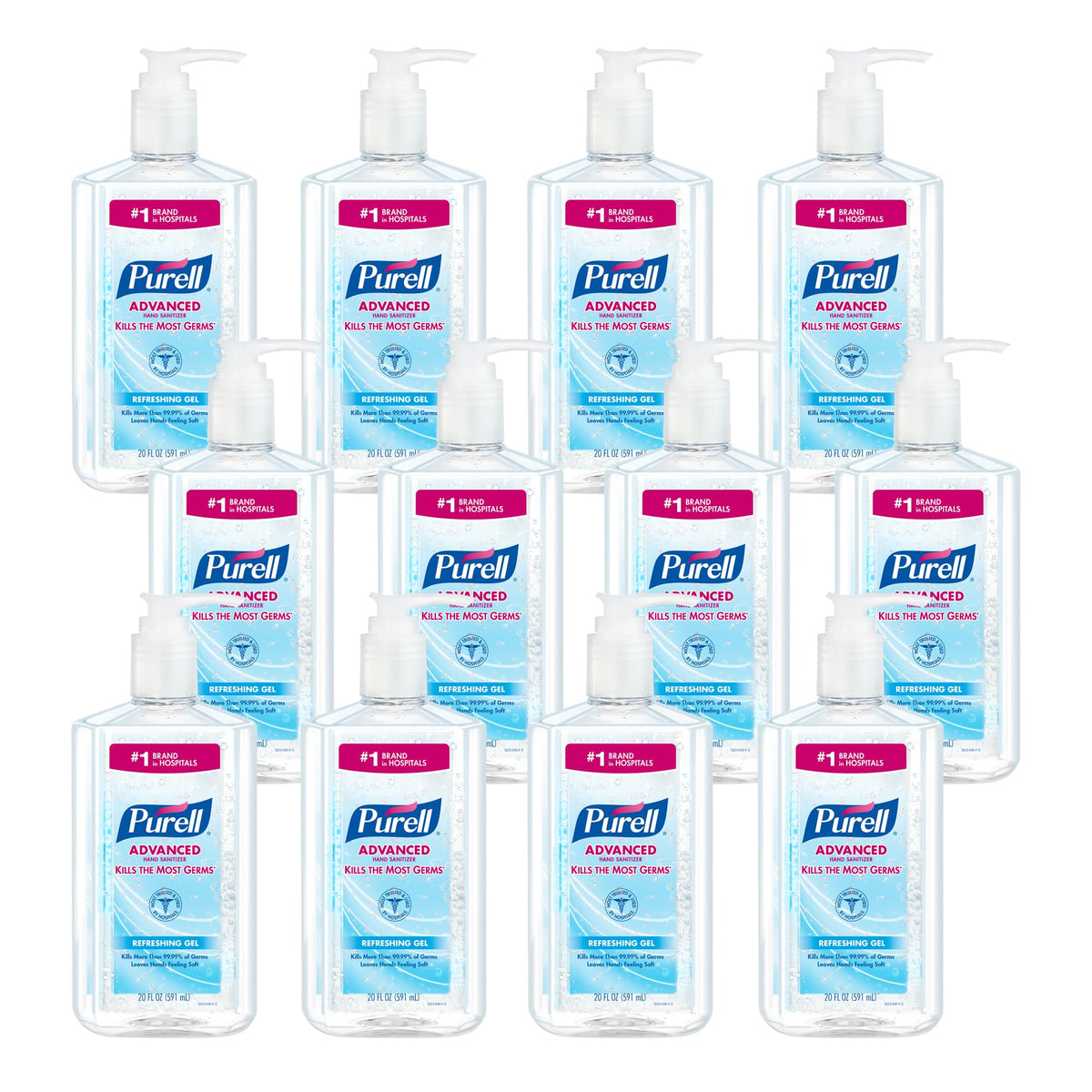 PURELL Advanced Hand Sanitizer refreshing gel bottle with pump for quick sanitizing