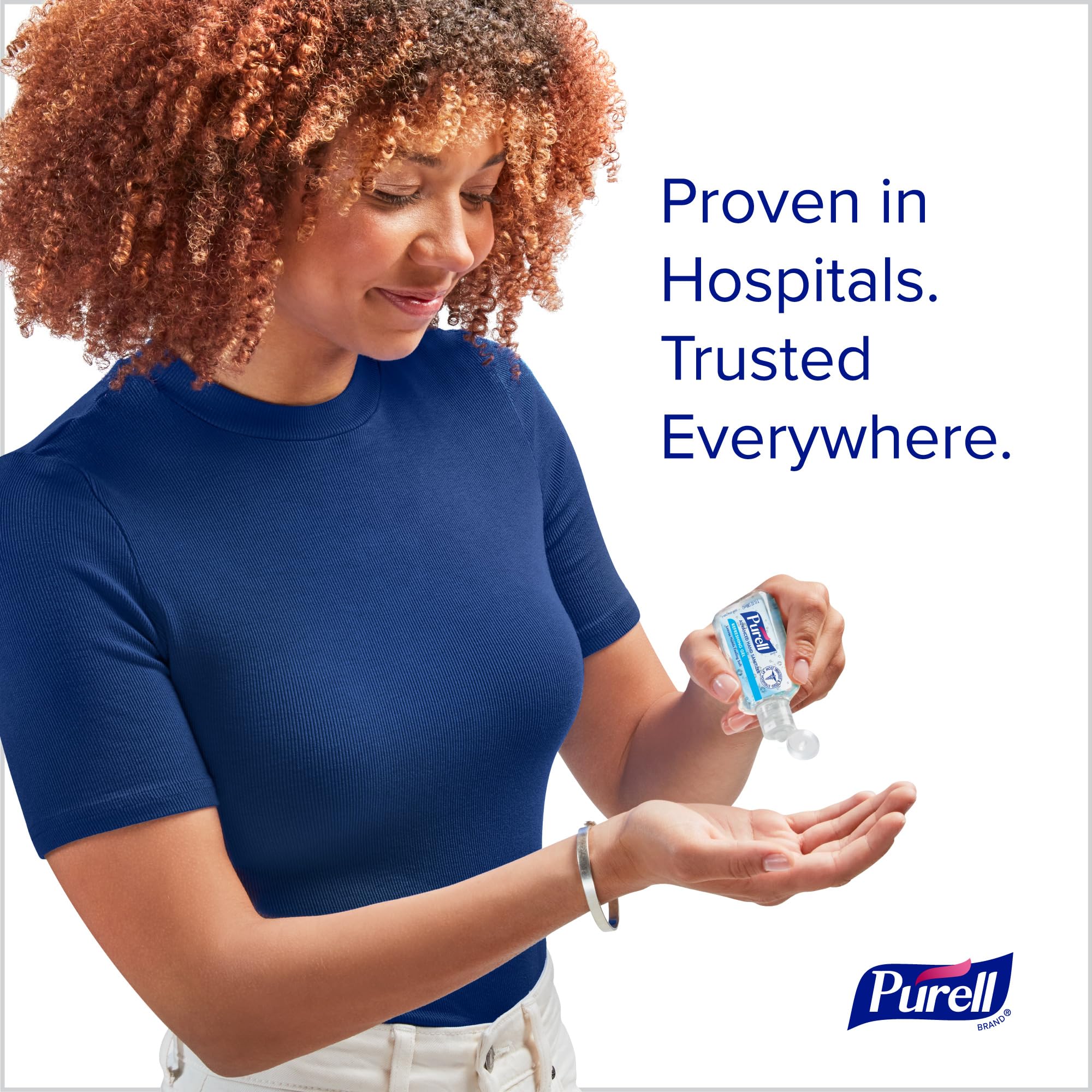 Purell Advanced Hand Sanitizer gel being applied on hands for quick cleansing