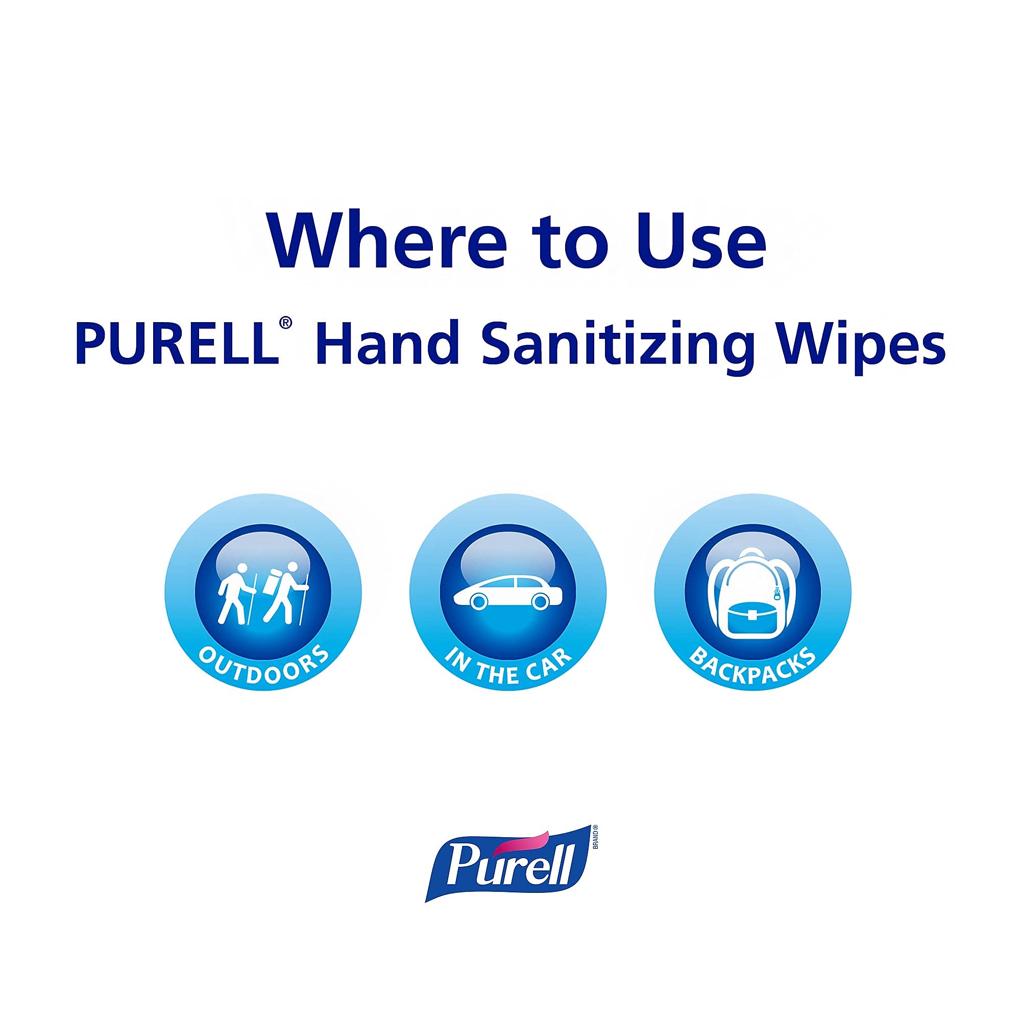 Individually wrapped Purell wipes for hygienic travel