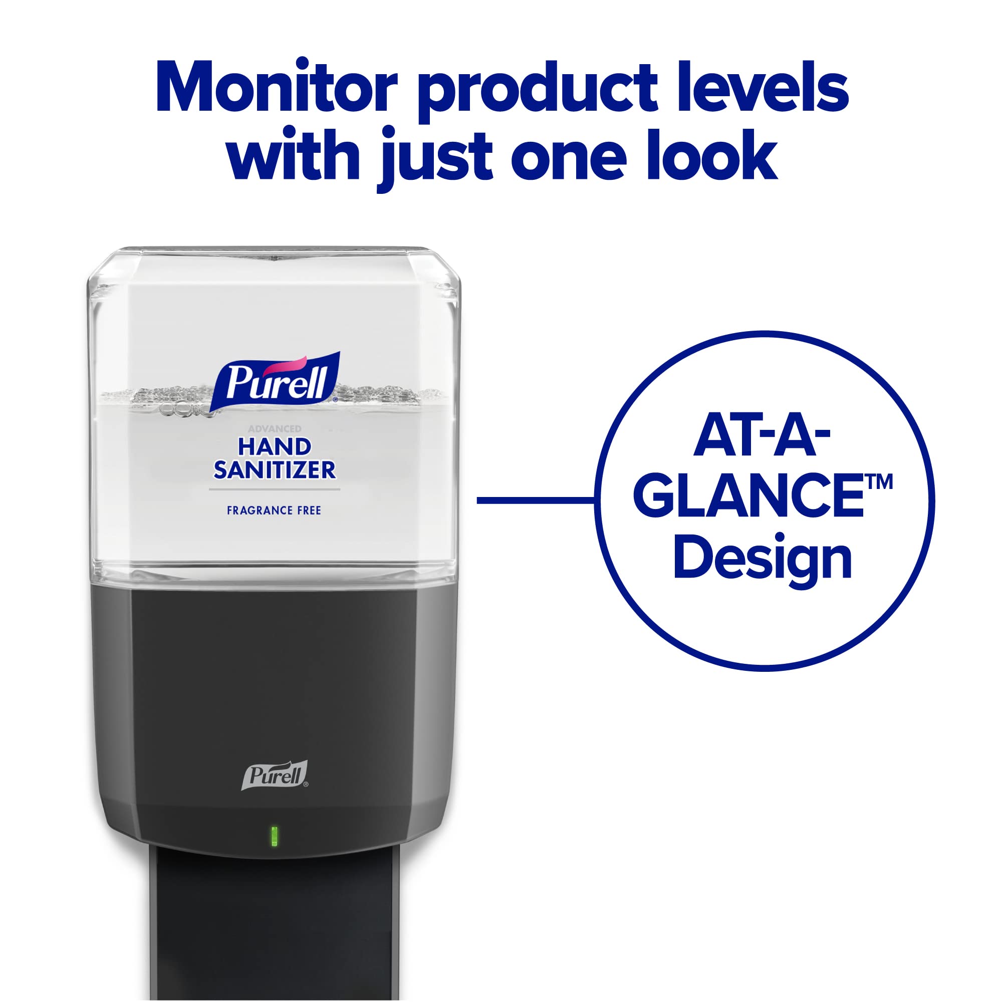 PURELL ES6 dispenser compatibility for hands-free sanitizing in offices.