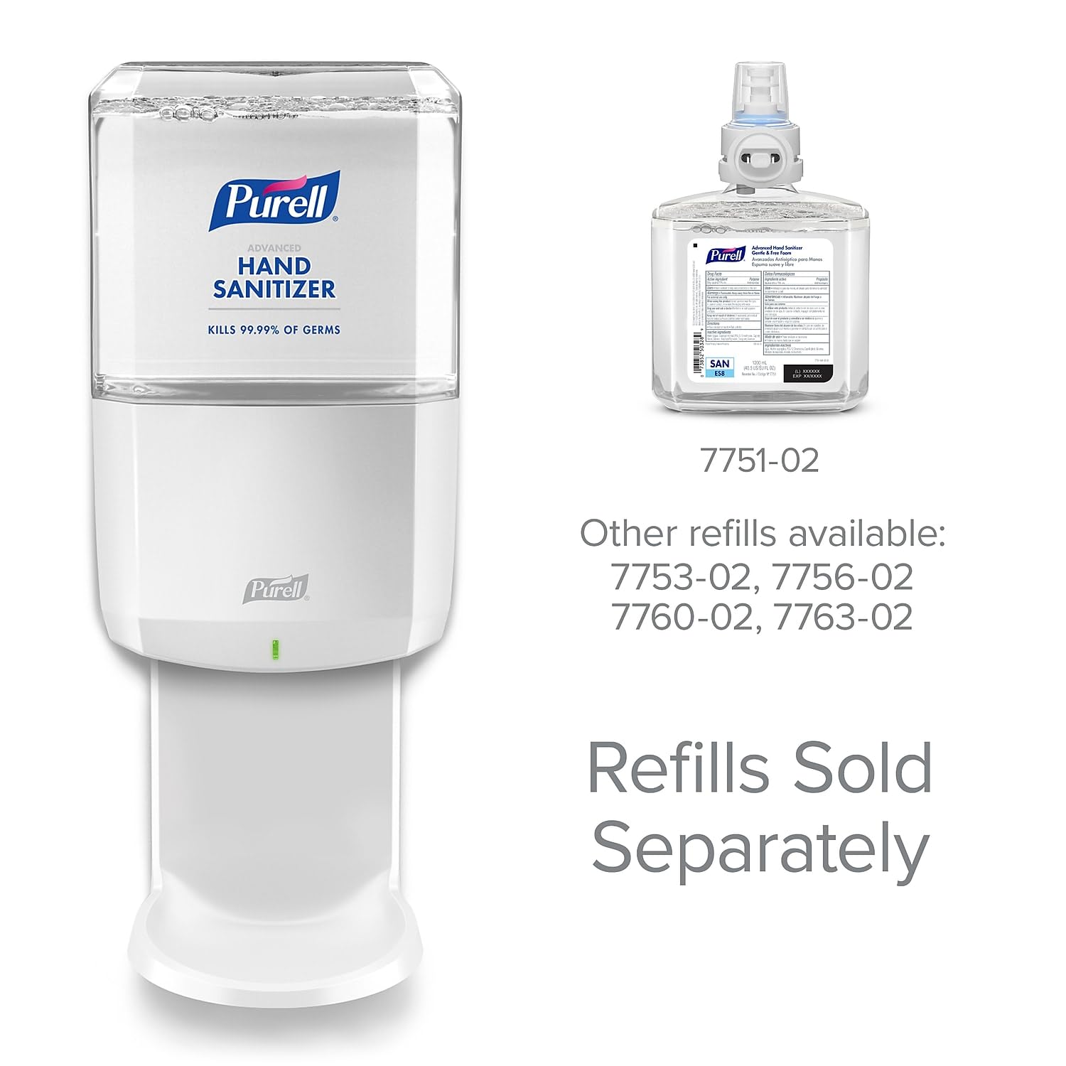 Purell ES8 compact dimensions fit neatly on a small wall space