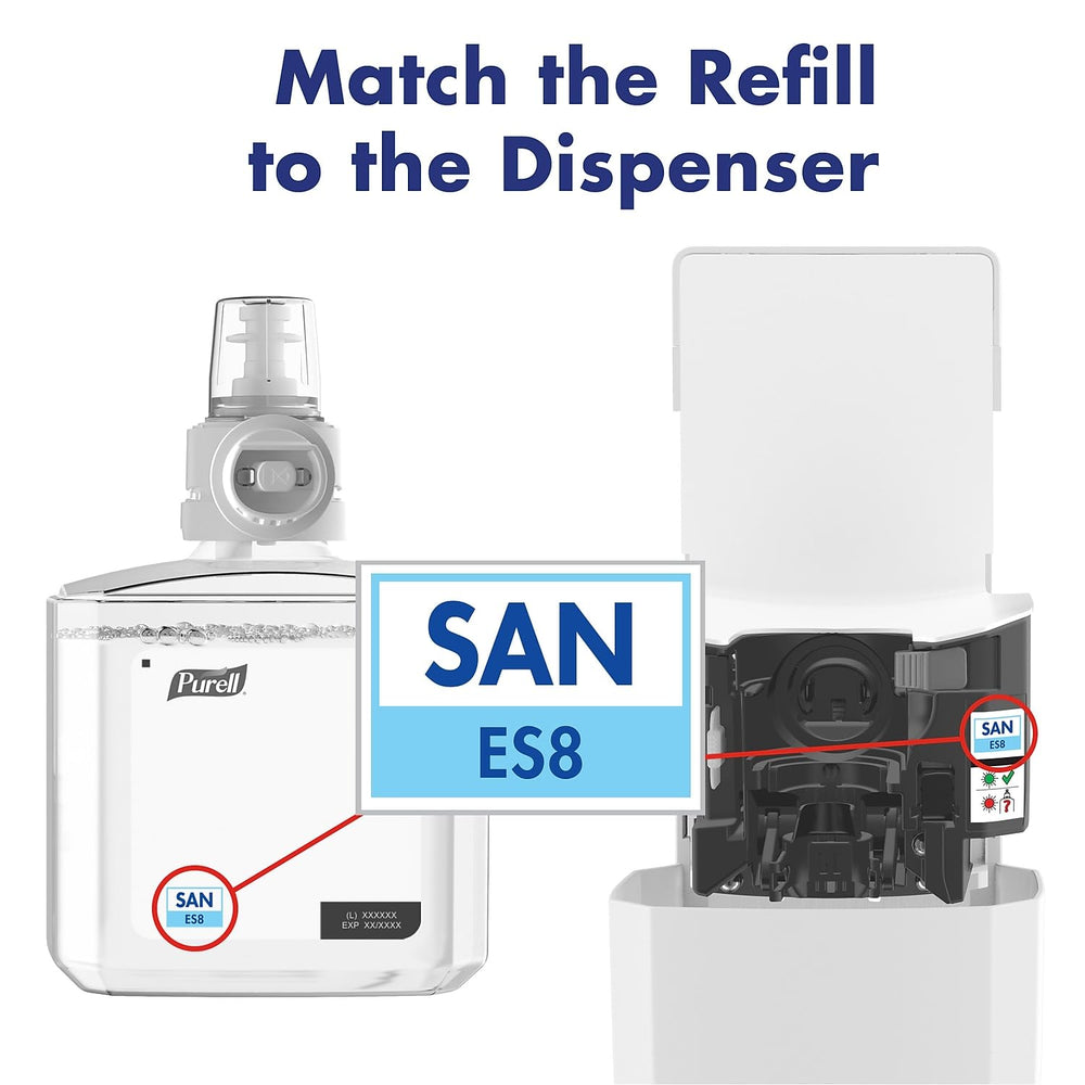 Purell ES8 dispenser wall-mounted in-use in a lobby setting