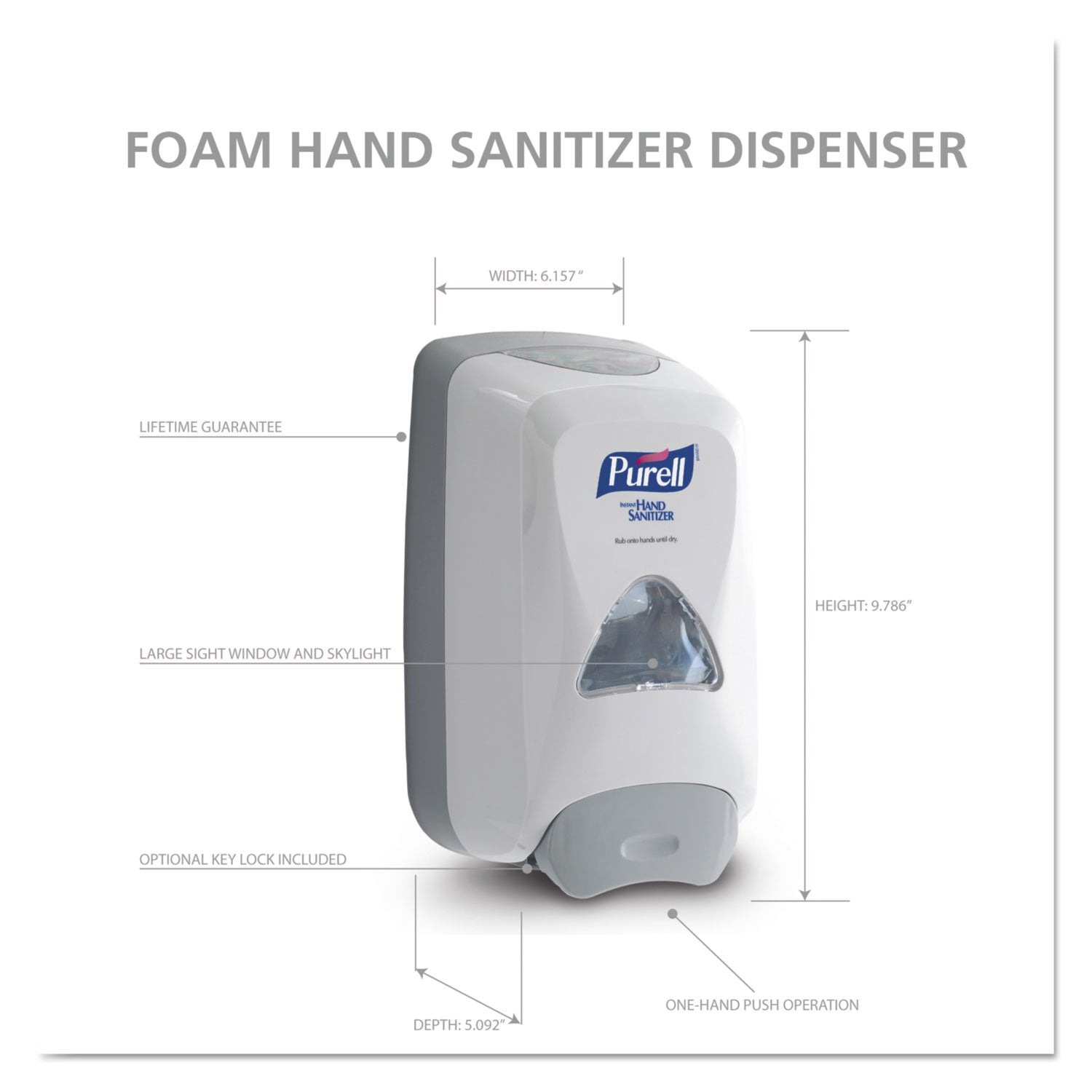 Purell FMX-12 Dove Grey packaging-ready unit for installation
