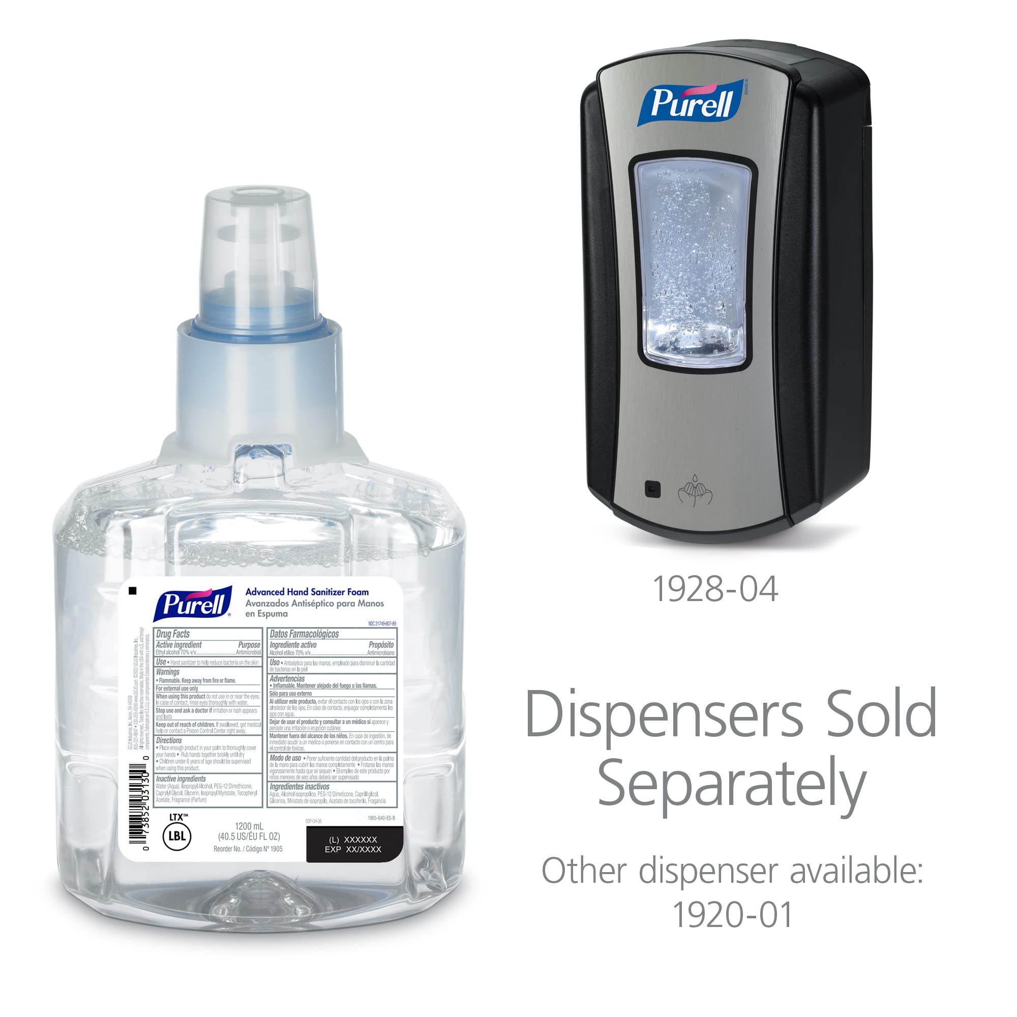 LTX-12 dispenser paired with Purell foam refill