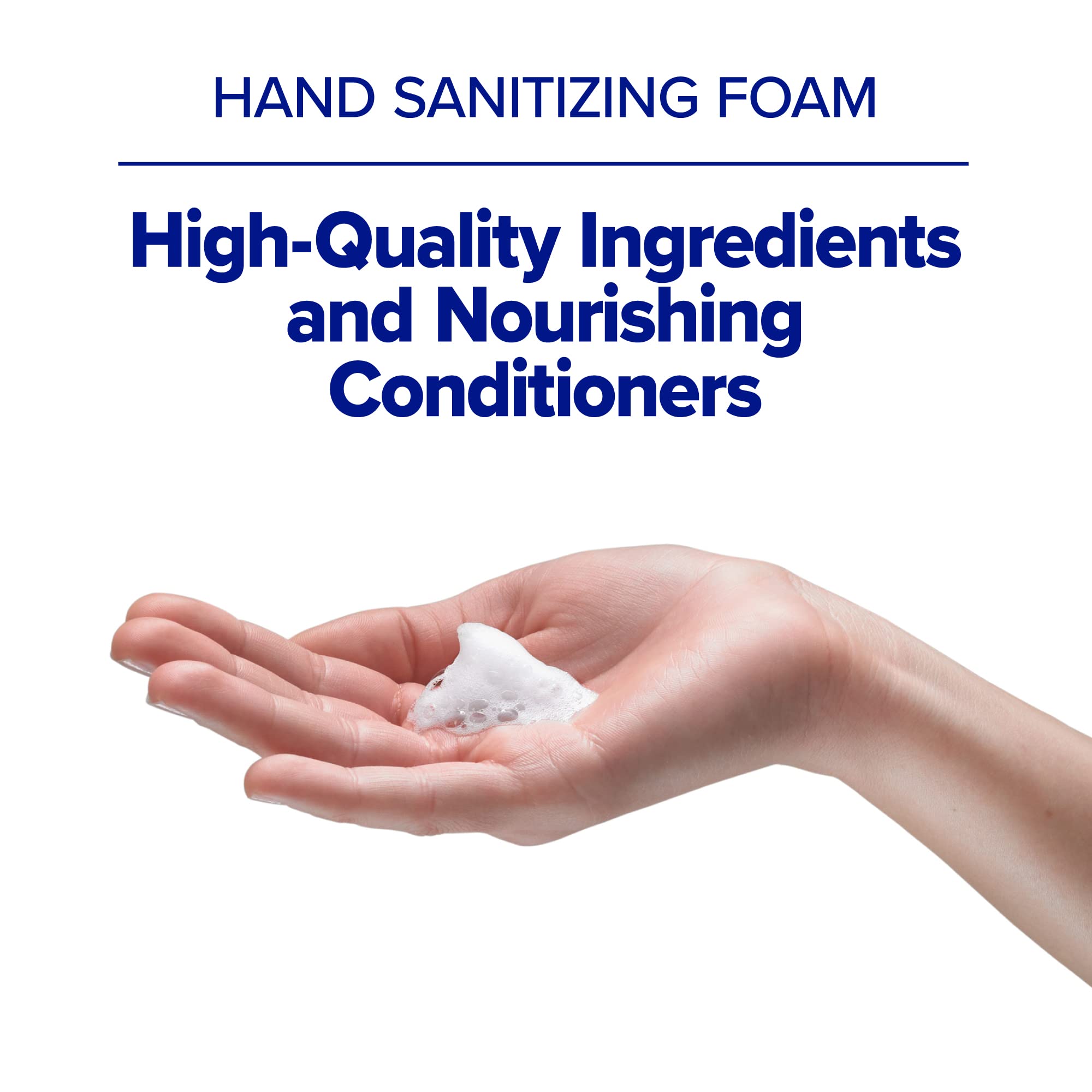 Transparent Purell refill bottle enables quick level checks.