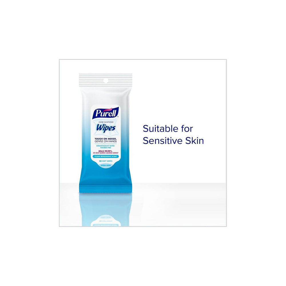 PURELL Hand Sanitizing Wipes alcohol-free formula helps reduce germs without drying skin.