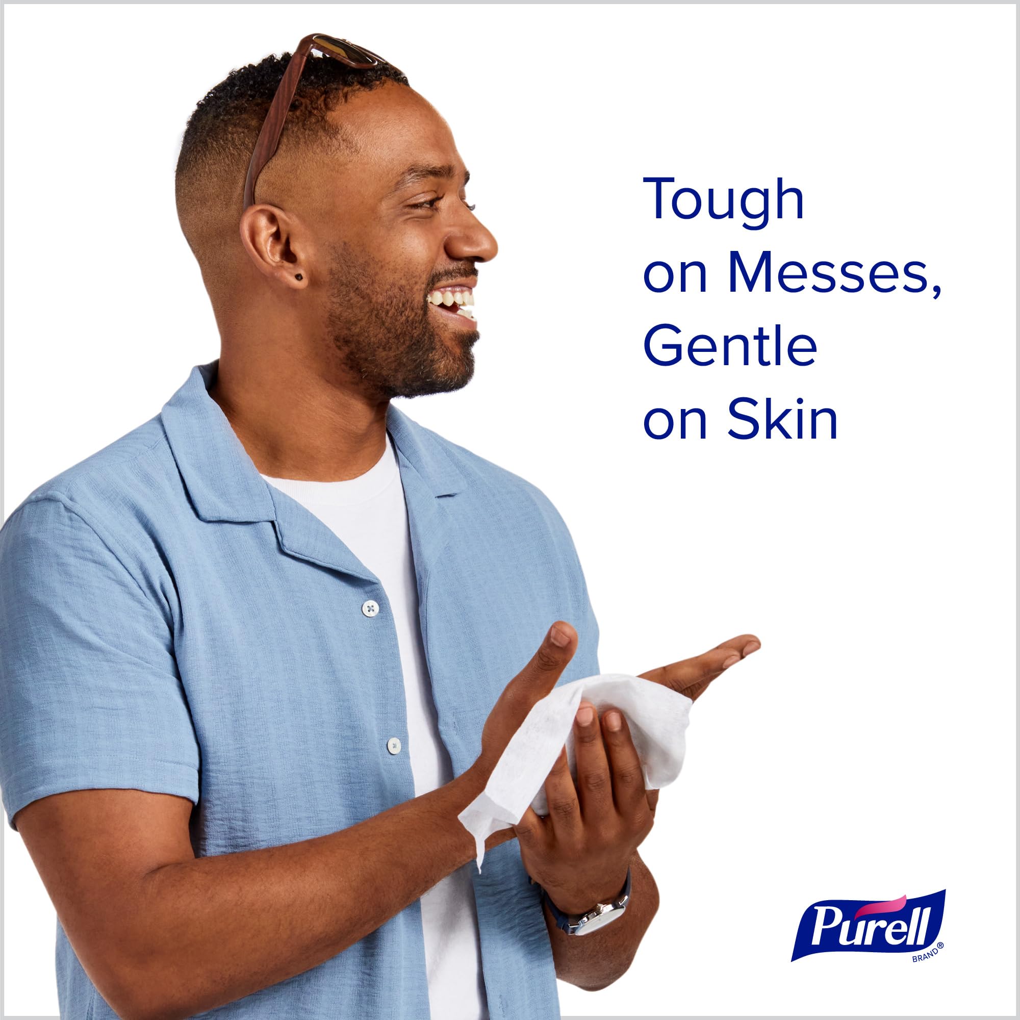 Purell wipes canister open-close action supports quick cleanups at home or in the car